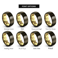 font options for inside engraving on gunmetal & gold viking rings