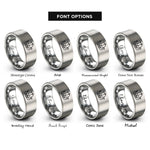 font options for inside engraving on silver viking longship rings