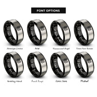 font options for inside engraving on black & silver viking vs serpent rings