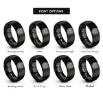 font options for inside engraving on black viking vs serpent rings