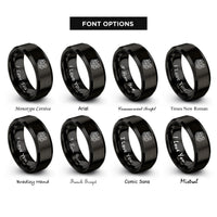 font options for inside engraving on black viking vs serpent rings