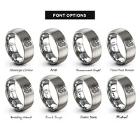 font options for inside engraving on silver viking vs serpent rings