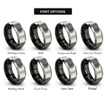 font options for inside engraving on black & gray viking warrior rings
