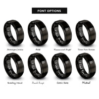 font options for inside engraving on black viking warrior rings