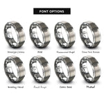 font options for inside engraving on grey viking warrior rings