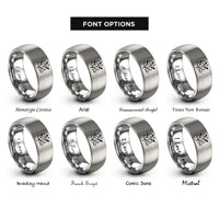 font options for inside engraving on grey vine filigree rings