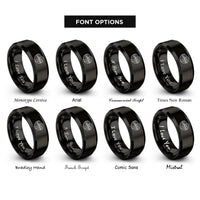 font options for inside engraving on black vineyard hills rings
