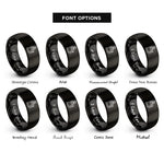 font options for inside engraving on black vintage gas pump rings