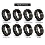 font options for inside engraving on black vintage key heart rings