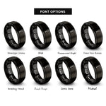 font options for inside engraving on black vintage key heart rings