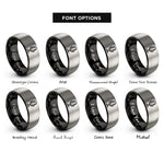 font options for inside engraving on black & grey vintage microphone rings