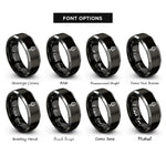 font options for inside engraving on black & gray vintage microphone rings