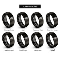 font options for inside engraving on black vintage microphone rings