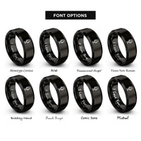 font options for inside engraving on black vintage microphone rings