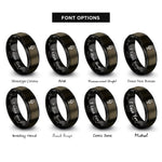 font options for inside engraving on gunmetal & black vintage microphone rings
