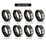 font options for inside engraving on black & grey vinyl adapter rings