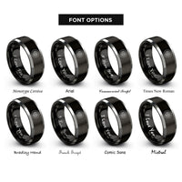 font options for inside engraving on black & grey vinyl adapter rings