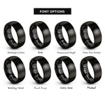 font options for inside engraving on black vinyl adapter rings