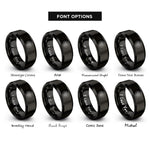 font options for inside engraving on black vinyl adapter rings