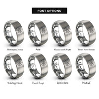 font options for inside engraving on gray vinyl adapter rings