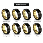 font options for inside engraving on black & gold vinyl record rings