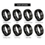 font options for inside engraving on black vinyl record rings