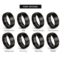 font options for inside engraving on black vinyl record rings