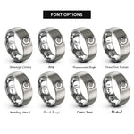font options for inside engraving on grey vinyl record rings