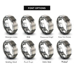 font options for inside engraving on gray vinyl record rings