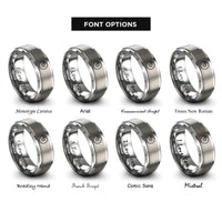 font options for inside engraving on gray vinyl record rings