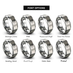 font options for inside engraving on silver vinyl record rings