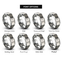 font options for inside engraving on silver vinyl record rings