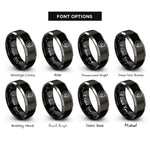 font options for inside engraving on black & gray vinyl tonearm rings