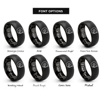 font options for inside engraving on black vinyl tonearm rings