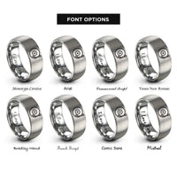font options for inside engraving on grey vinyl tonearm rings