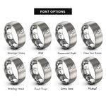 font options for inside engraving on gray viola rings