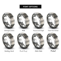 font options for inside engraving on grey viola rings