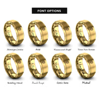 font options for inside engraving on gold violets rings