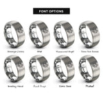 font options for inside engraving on gray violets rings