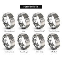 font options for inside engraving on gray violets rings