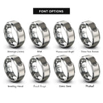 font options for inside engraving on silver violets rings