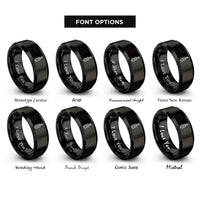 font options for inside engraving on black violin rings