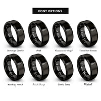 font options for inside engraving on black violin rings