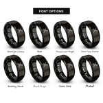 font options for inside engraving on black violin bow crossed rings