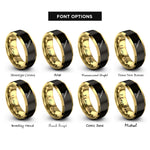 font options for inside engraving on black & gold violin bow rosin rings