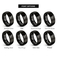 font options for inside engraving on black violin bow rosin rings