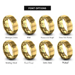 font options for inside engraving on gold violin bow rosin rings