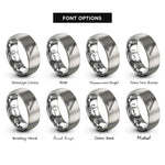 font options for inside engraving on gray violin bow rosin rings