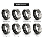 font options for inside engraving on black & grey violinist bowing rings