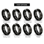 font options for inside engraving on black & grey violinist bowing rings